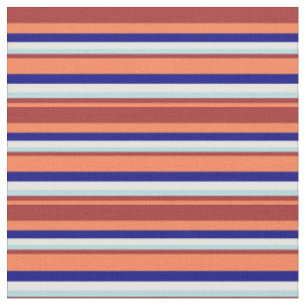 Tissu Corail, Brown, Bleu Poudre, Blanc & Bleu