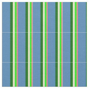 Tissu Corail, Chaux, Roue d'or pâle, Vert foncé et Bleu