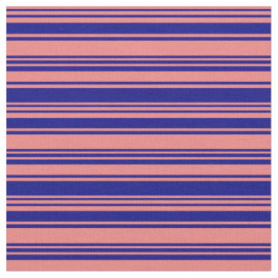 Tissu Corail clair et Motif à revêtement bleu