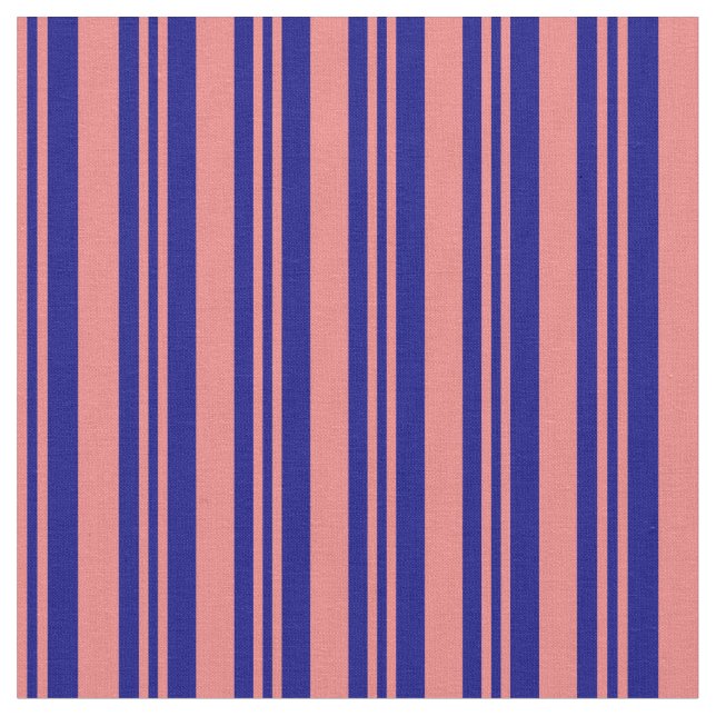 Tissu Corail clair et Motif de couleur bleue (Fermer)