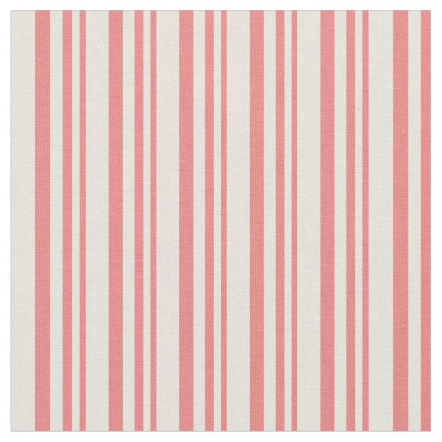 Tissu Corail clair et rayures beiges (Fermer)