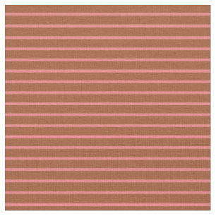 Tissu Corail clair et Sienne Motif de couleur des rayure