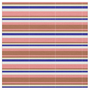 Tissu Corail clair, Sienne, Paruline d'or pâle, Bleu & B