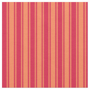 Tissu Corail et Crimson coloré Liner/Motif rayé