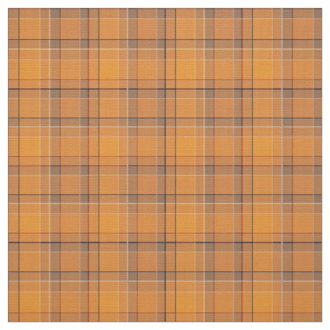 Tissu Corail, orange, tartan brun plaid (Échantillon)