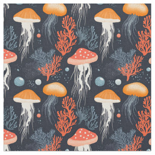 Tissu Corail Reef & méduses