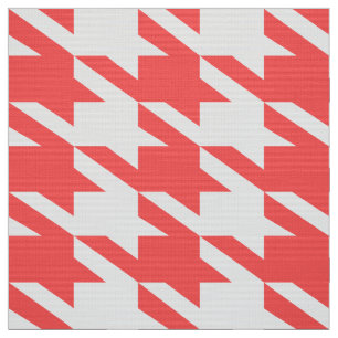 Tissu Corail-Rouge & Blanc Motif sans couture