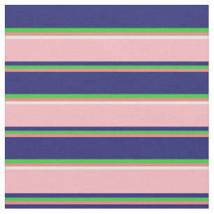 Tissu Corail, Vert citron, Bleu de minuit, Rose et Blanc