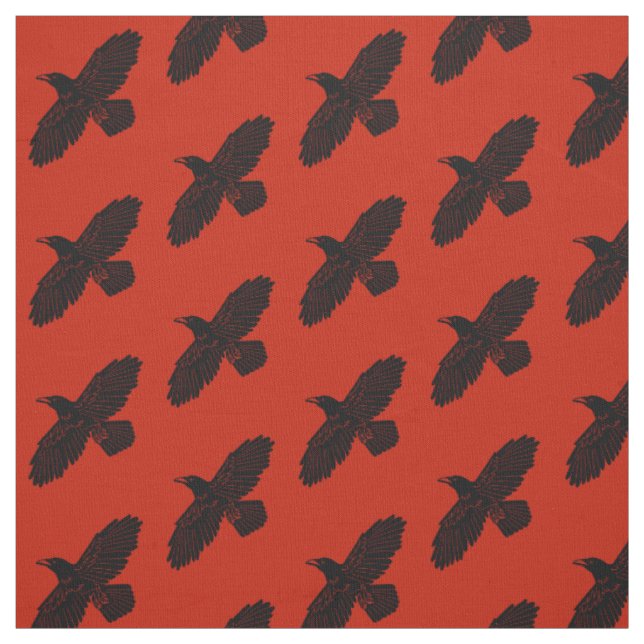 Tissu Corbeau rouge (Échantillon)