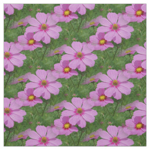 Tissu Cosmos rose Fleurs Nature Motif Floral