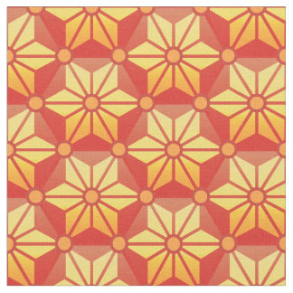 Tissu Coucher de soleil Asanoha - Motif traditionnel jap