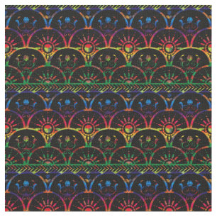 Tissu Coucher de soleil de Boho Ombre   Arc en ciel fonc