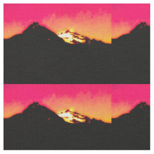 Tissu Coucher de soleil de la montagne rouge