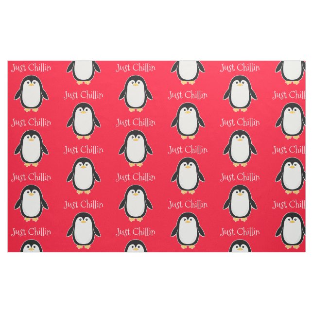 Tissu Couleur et texte faits sur commande de pingouin de (Fat Quarter)