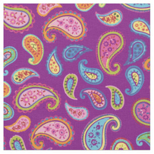 Tissu Couleur Paisley Marocaine Kids Décoration Purple