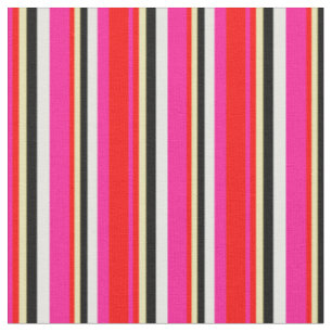 Tissu Couleur rose profonde, rouge, bronzée, noir et crè