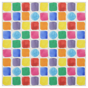 Tissu Couleurs arc-en-ciel primaires Enfants Motif géomé