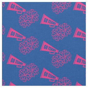 Tissu Couleurs de l'école de pom-pom girl rose et bleu