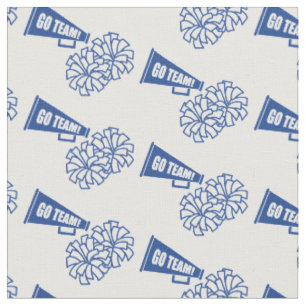 Tissu Couleurs de l'école pom-pom girl bleu et blanc