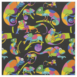 Tissu Couleurs vives sur le noir des mignons chamelons d