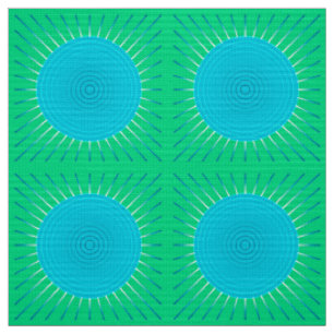 Tissu Coup de soleil géométrique moderne - Bleu et ver