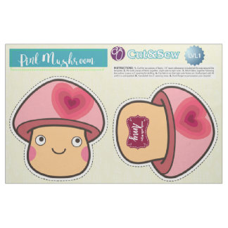 Tissu Couper et coudre le champignon rose - Projet do-it