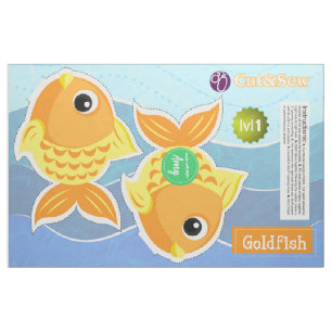 Tissu Coupez et cousez le poisson rouge personnalisable