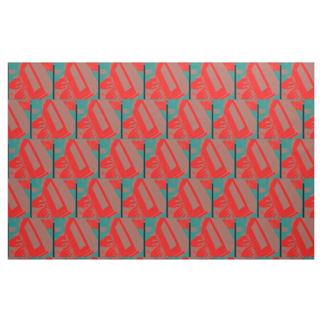 Tissu Cour rouge et verte rapportant la machine (Fat Quarter)