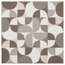 Courbes géométriques rétro Motif - Terra Brown