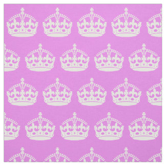 Tissu Couronne violette et blanche