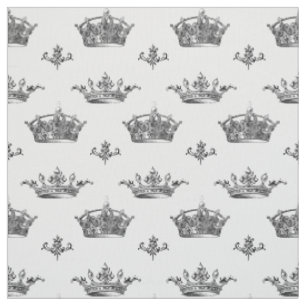 Tissu Couronnes gravées par cru et Fleur-De-Lis