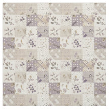 Courte vintage patchwork en lilas Cottagecore
