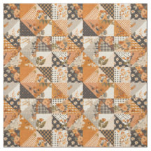 Courtepatchwork orange pastel vintage Cottagecore