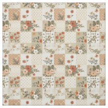 Couverture Patchwork Beige Terreux Style Cottageco