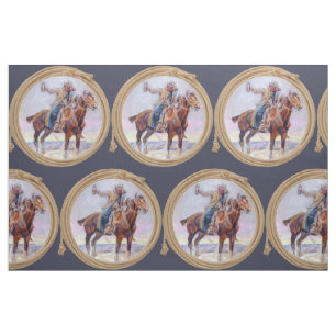 Tissu Cowboy occidental vintage sur l'équilibre 9" de