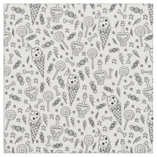 Tissu crâne d'os de glace d'Halloween poison blanc