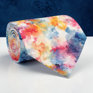 Tissu cravate personnalisé aquarelle