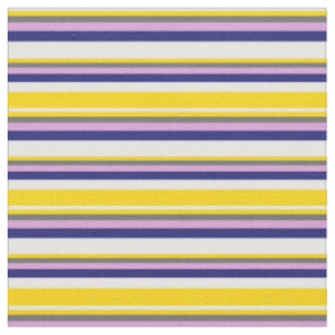 Tissu Crème à la menthe, Jaune, Gris, Plum et Bleu de mi