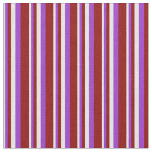 Tissu Crème à la menthe, orchidée foncée et rouge foncé