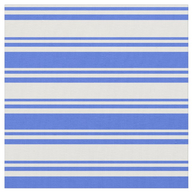 Tissu Crème à la menthe & Royal Blue Colour Lines Motif (Fermer)
