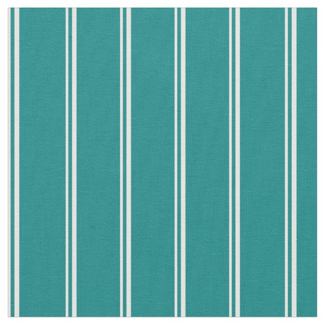 Tissu Crème à menthe et Motif Turquoise de bandes/lignes (Fermer)