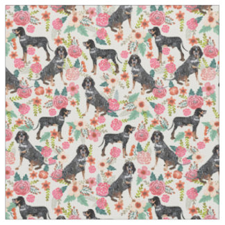 Tissu Crème de flûte vintage Bluetick Coonhound