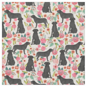 Tissu Crème de flûte vintage du Labrador noir