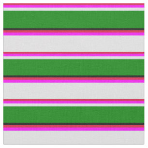 Tissu Crimson, Fuchsia, Lavande, Vert et Noir