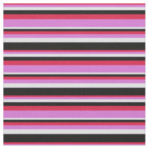 Tissu Crimson, orchidée, lavande et bandes noires