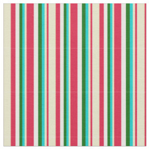 Tissu Crimson, Pale Goldenrod, Turquoise, Vert & Blanc