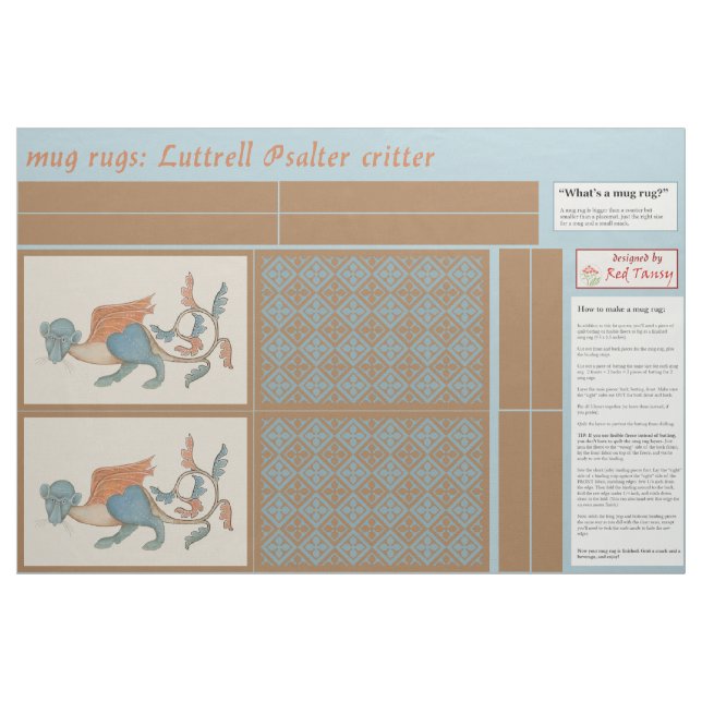 Tissu Critère Luttrell Psalter do-it-yourself Tapis de M (Fat Quarter)