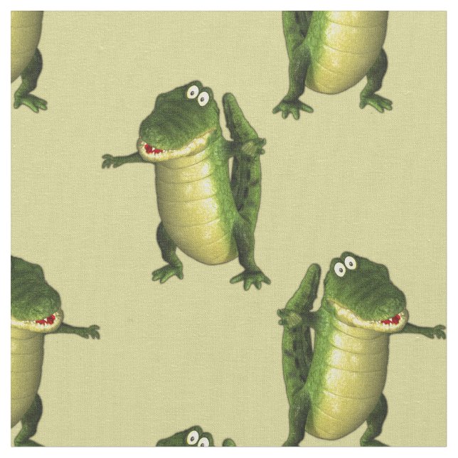 Tissu Crocodiles verts mignons (Fermer)