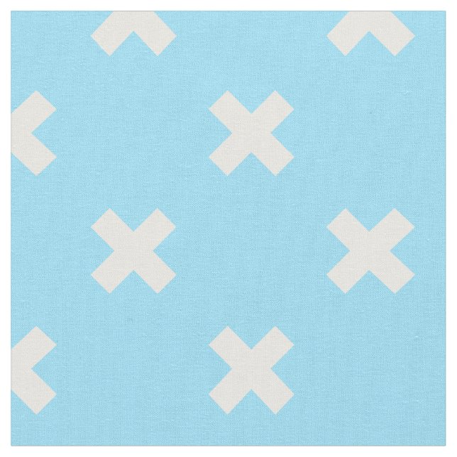 Tissu Croix blanche sur le bleu bébé (Fermer)