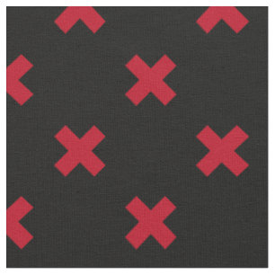 Tissu Croix rouge coutures sur noir